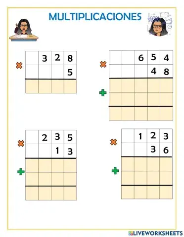 Multiplicaciones de dos cifras