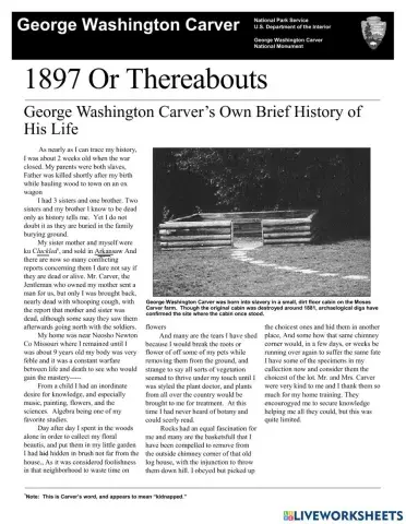 George Washington Carver Article Analysis