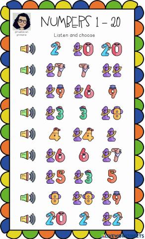 Numbers 1-20 listening (2)
