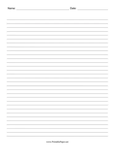 Blank Sheet With Lines