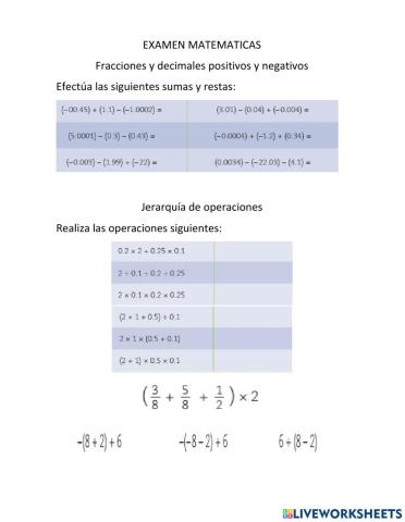 Fracciones y decimaleSegundo periodo, mult y div