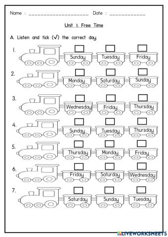 Unit 5 : Free Time