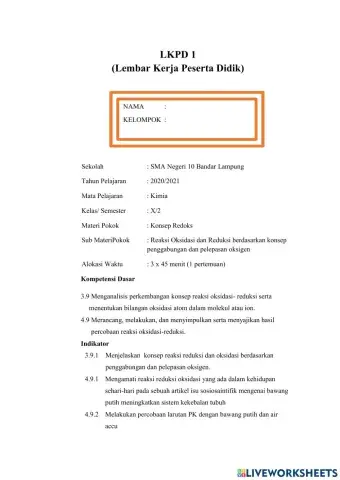 Lkpd 1 konsep redoks