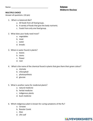 Science Midterm Review