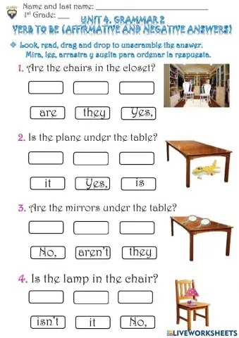 1st G. Unit 4. Grammar 2. Practice activity