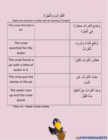الغُرَابُ وَالْجَرَّة-The crow and the jar-