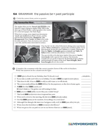 GEP 7B - Unit 6A (Passive) All Tenses