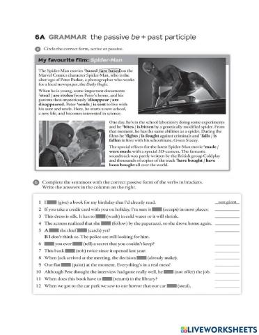 GEP 7B - Unit 6A (Passive) All Tenses