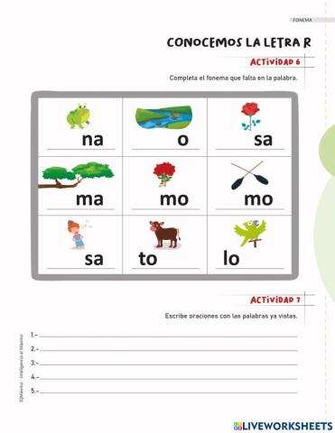Actividad 6 y 7 letra R