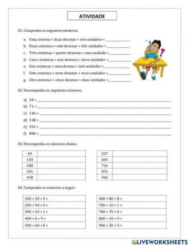 Composição e decomposição de números