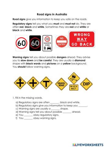 Road signs in Australia
