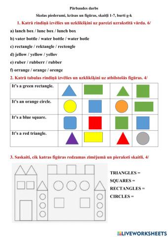 Test Shapes and colours
