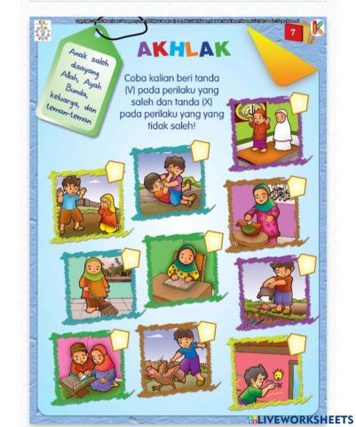 Yuk memberi tanda centang yang mencerminkan perilaku baik