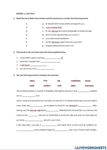 Dracula. episode 5. Lucy is ill