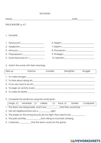 Skills builder, p. 6-7