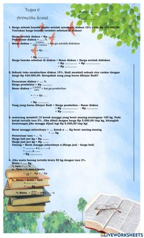 Tugas 6 Aritmetika Sosial