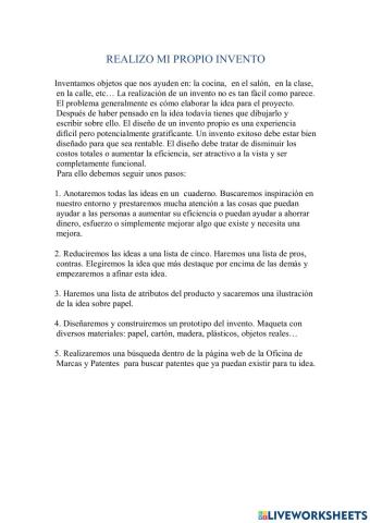 Realizo mi propio invento