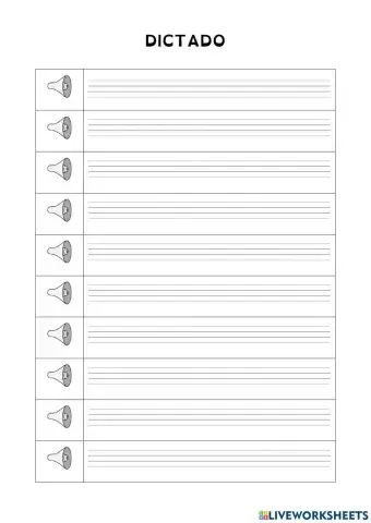 Dictado de palabras con sílabas inversas.