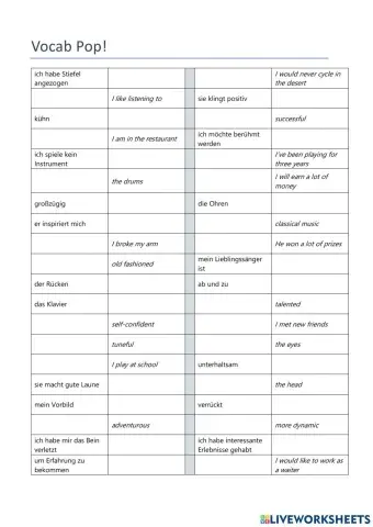 Vocab pop - Stimmt 3 Chapters 1-3