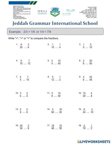 Comparing Fractions