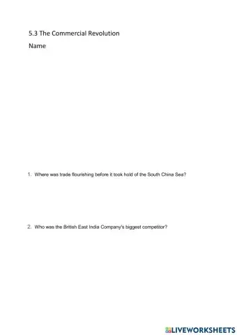 5.3 The Commercial Revolution