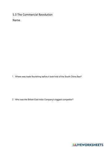 5.3 The Commercial Revolution