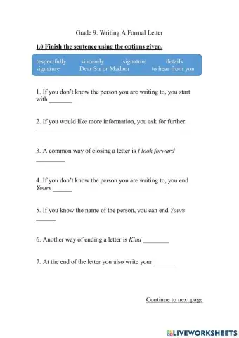 Formal Letter Phrases