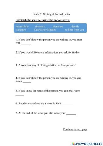 Formal Letter Phrases