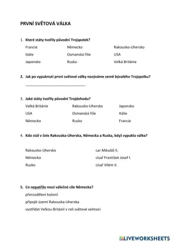 První světová válka a ruské revoluce 1917