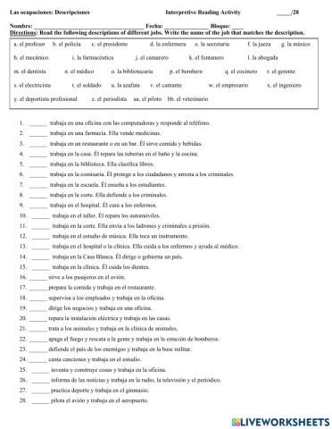 Profesiones- Que hacen