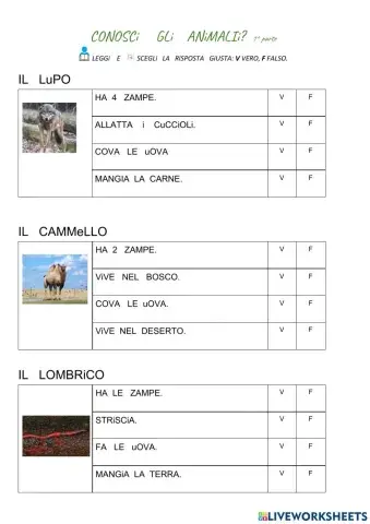 Conosci gli animali 1