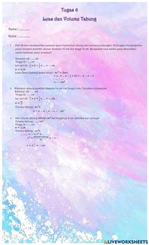 Luas dan Volume Tabung