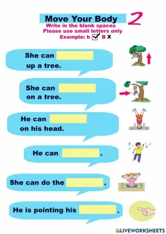 Move Your Body! Worksheet 2