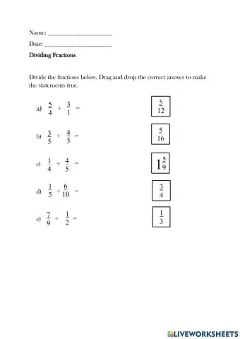 Dividing Fractions