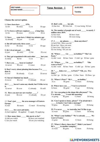 Tense Revision1- Gökhan