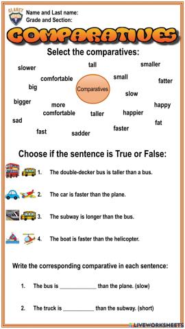3rd. grade. Grammar Unit 7.1. Eval. Act