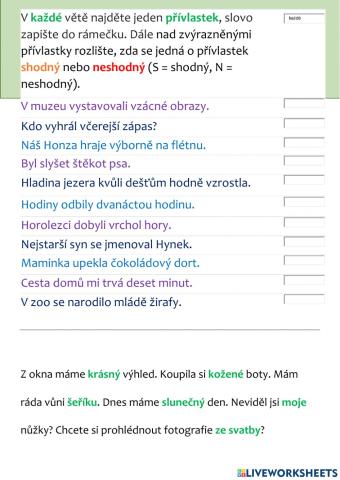 Skladba - přívlastek