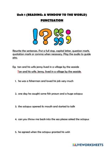 Unit 1: Punctuation