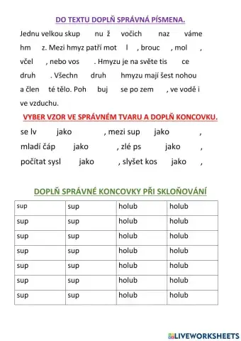 Vzory podstatných jmen