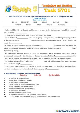 Spotlight 5 Task 5701