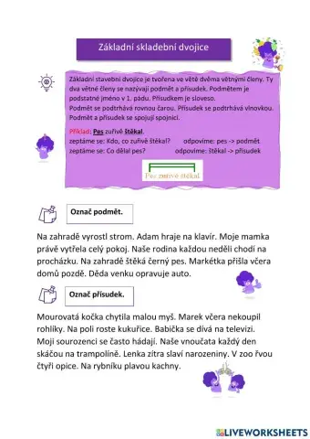 Podmět a přísudek 