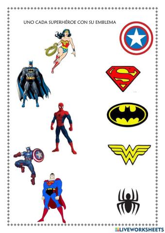 Los superhéroes y su emblema