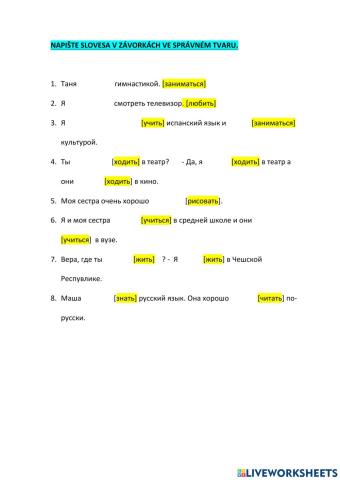 Slovesa - časování