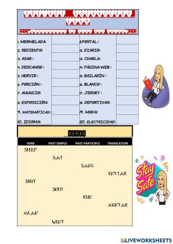 Vocabulary and verbs 6 PRE.ket