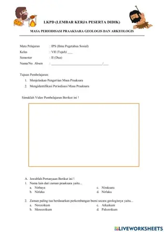 Masa Praaksara (Periodisasi secara Geologis dan Arkeologis)