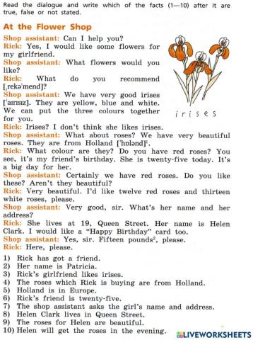 Reading -In the flower shop-