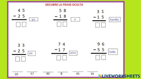 Restas con dos cifras