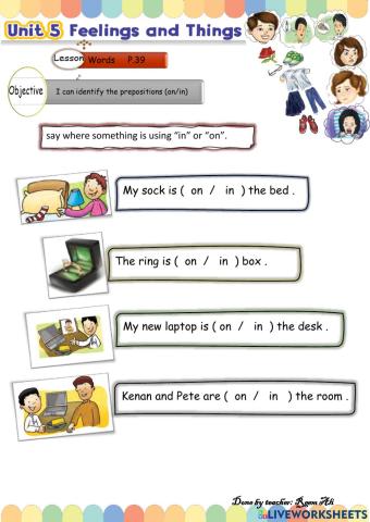 We Can2 U5 L3  I can identify the prepositions (on-in)