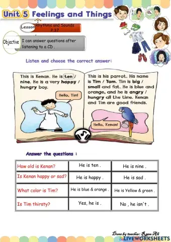 We Can2 U5 L3  I can answer  questions after listening to a CD