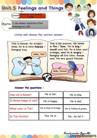 We Can2 U5 L3  I can answer  questions after listening to a CD